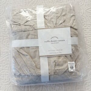 Pottery Barn Linen Ruffle Shower Curtain